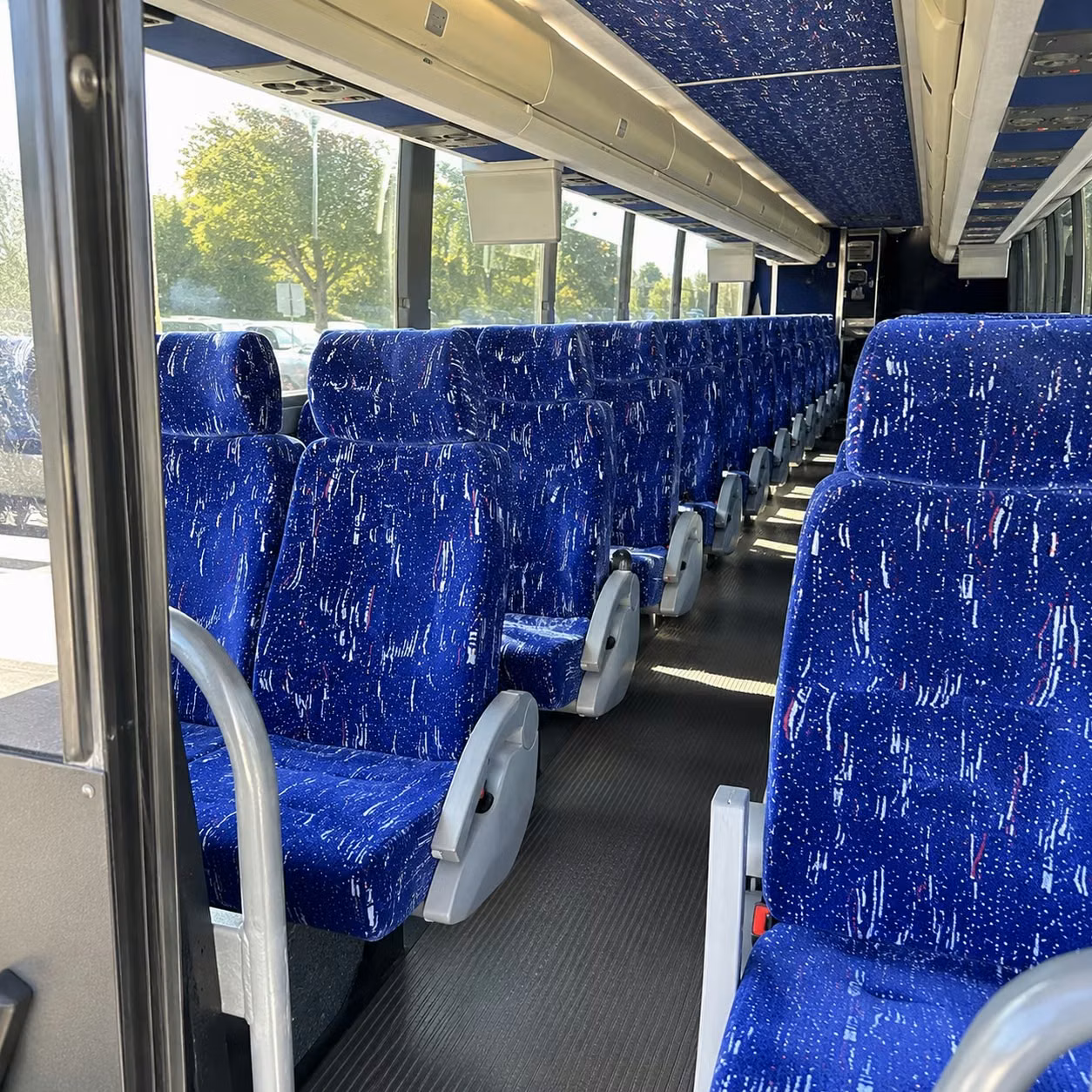 56 passenger charter bus inside