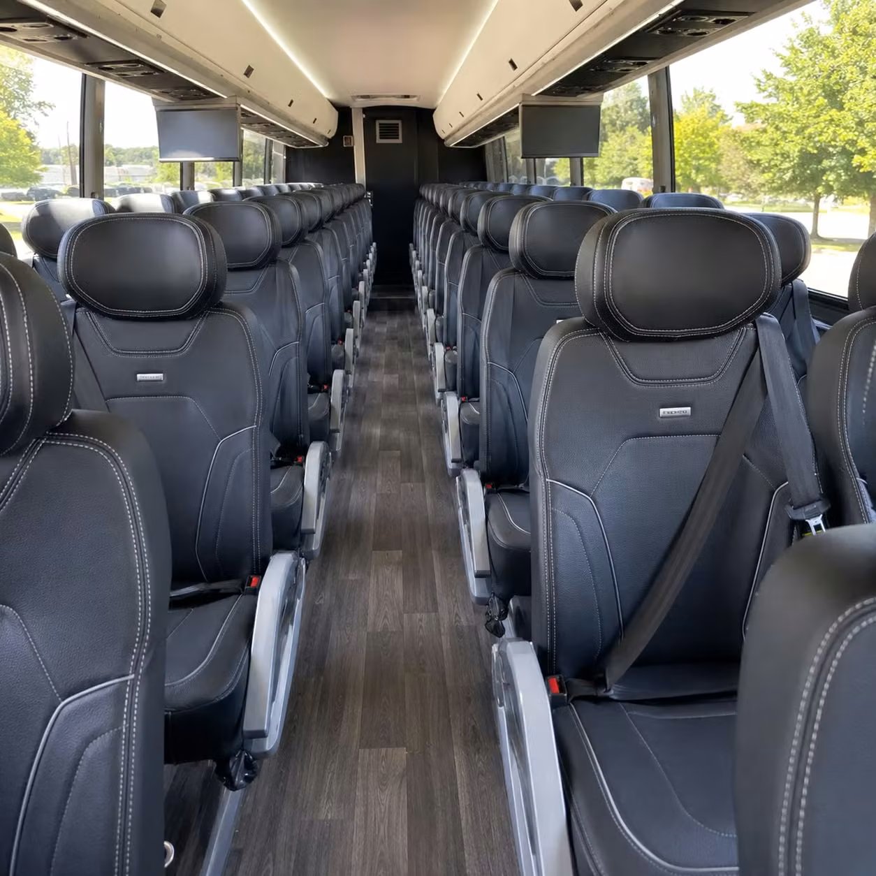 clearwater charter bus rental interior